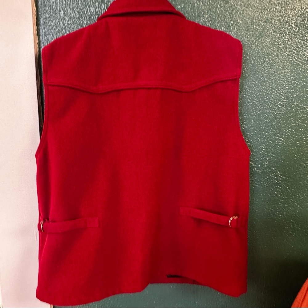 Wyoming Traders Women's Red Wool Vest - Picture 5 of 8
